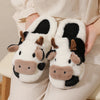 Cartoon Cow Plush Slippers – Non-Slip & Cozy